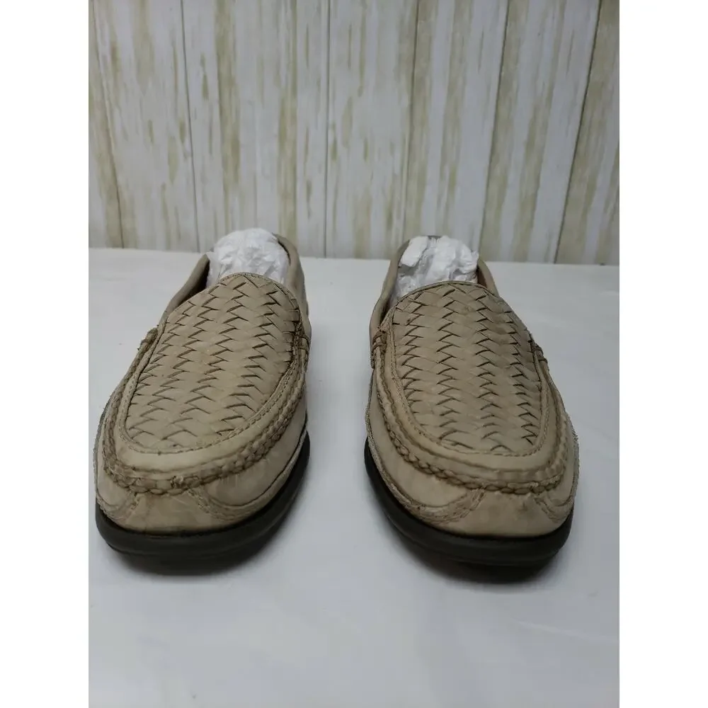 Johnston & Murphy Men's Size 11 M Beige Woven Leather Loafers